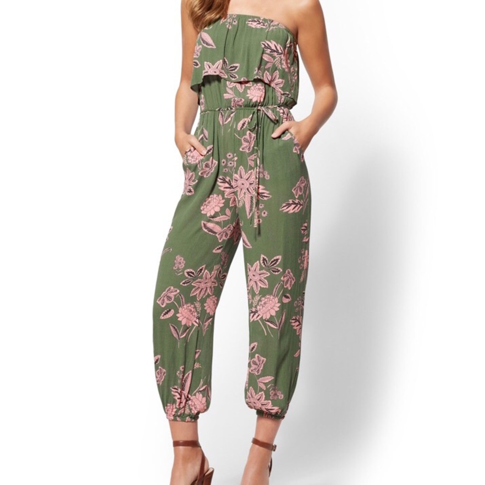 New York and Company strapless jumpsuit